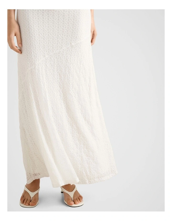 Tahlia Lace Maxi Skirt in White image 4