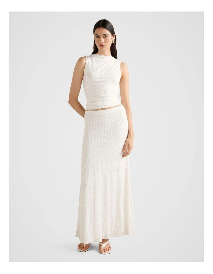 Tahlia Lace Maxi Skirt in White image 5