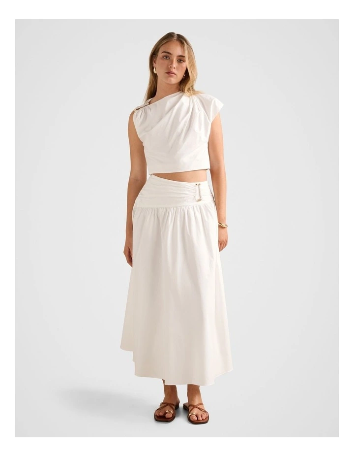 Dottie Draped Hardware Top in White image 5