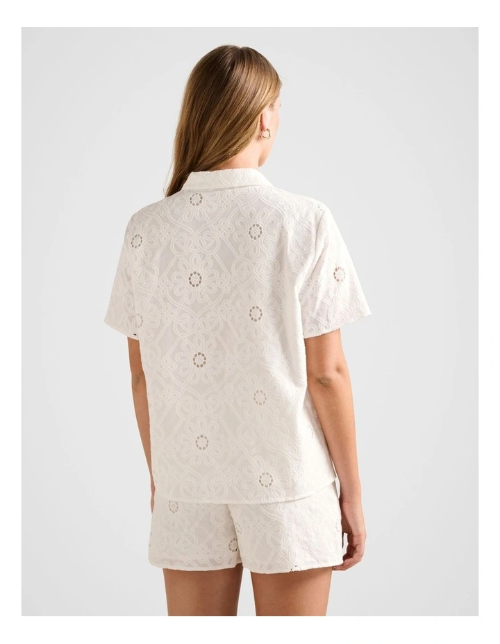 Bridie Embroidered Shirt in White image 2