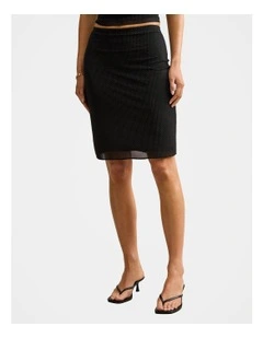 Lena Heatseal Mini Skirt in Black