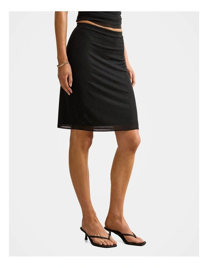 Lena Heatseal Mini Skirt in Black image 3