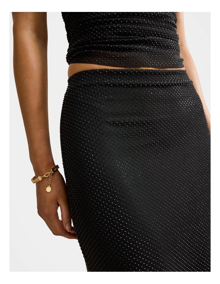 Lena Heatseal Mini Skirt in Black image 4