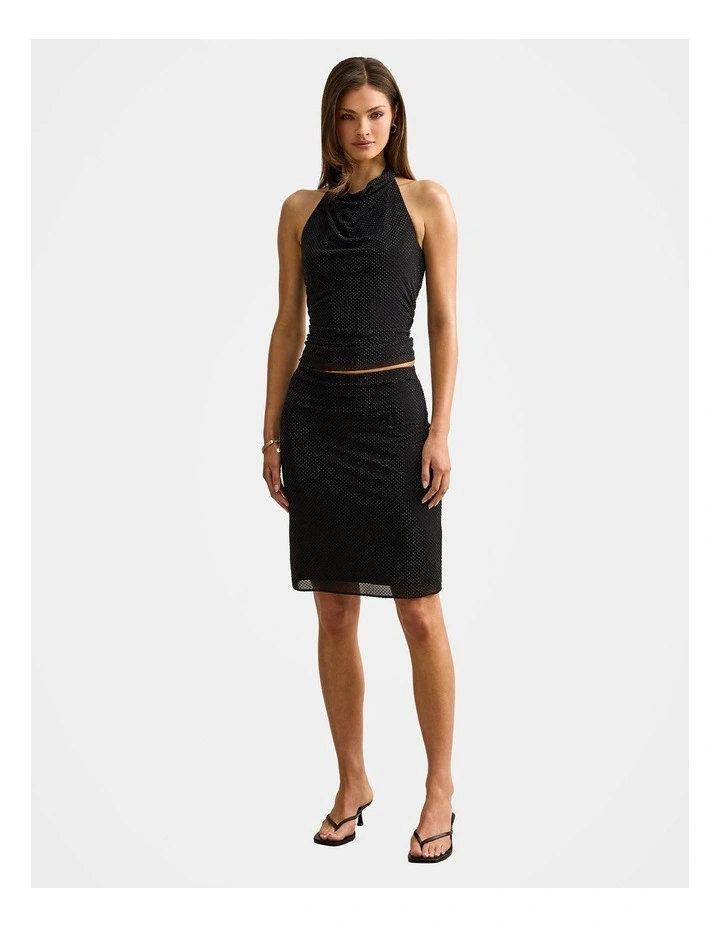 Lena Heatseal Mini Skirt in Black image 5