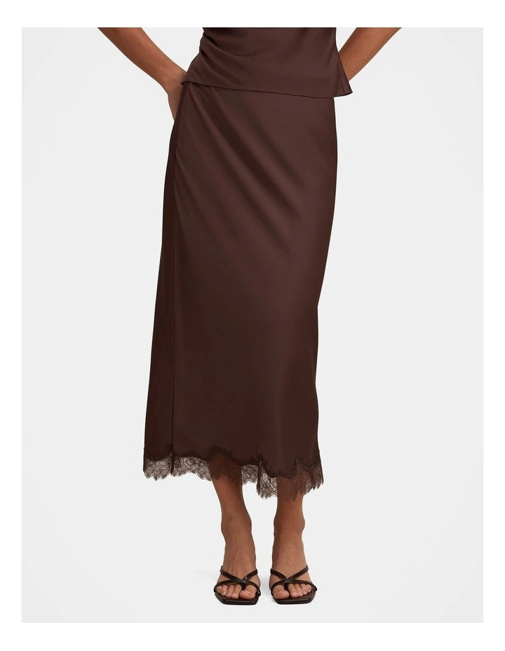 Enola Lace Maxi Skirt in Brown image 1