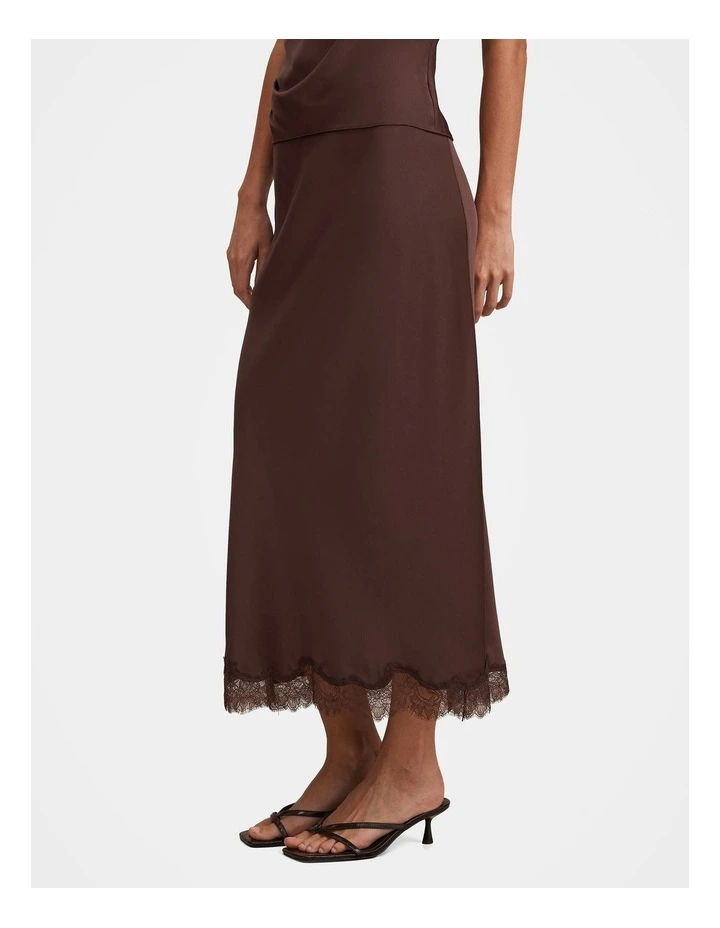 Enola Lace Maxi Skirt in Brown image 3