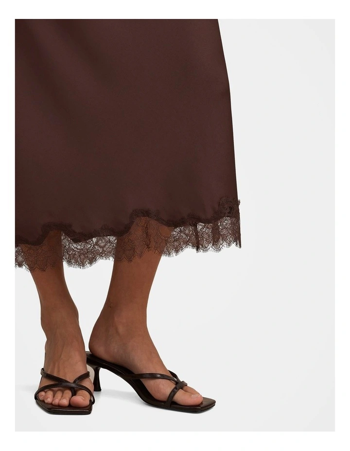 Enola Lace Maxi Skirt in Brown image 4