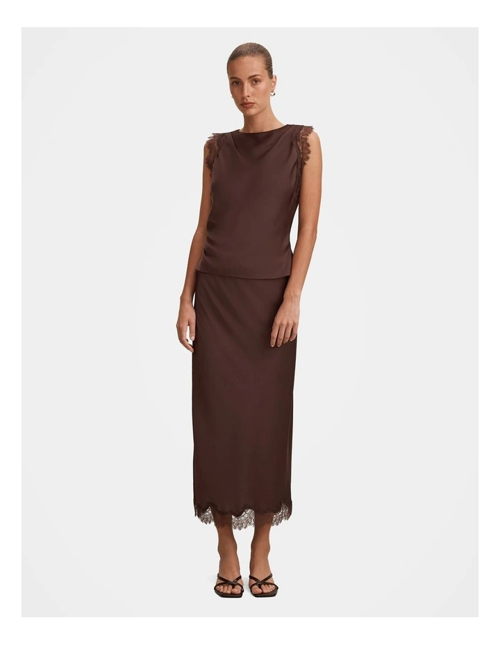 Enola Lace Maxi Skirt in Brown image 5