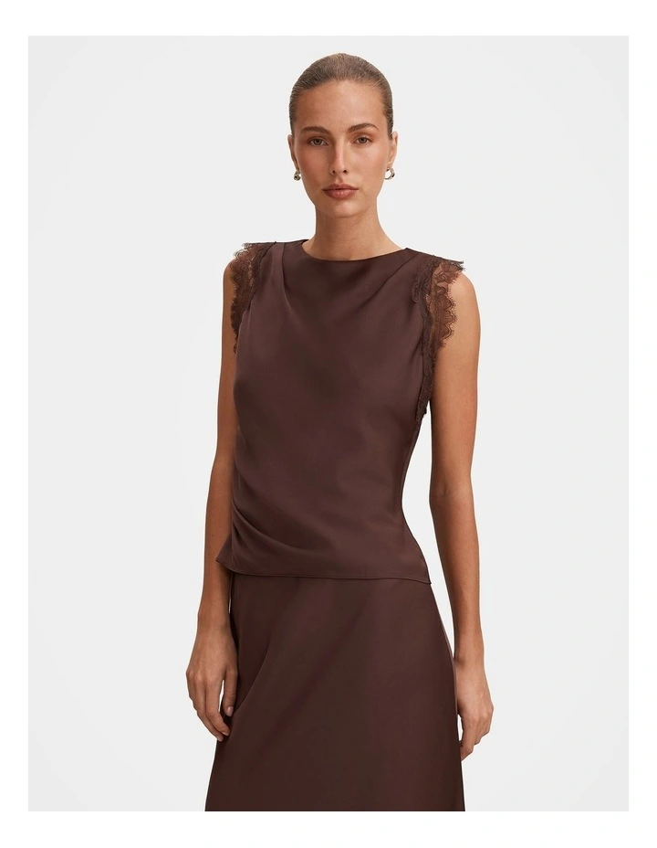Enola Lace Top in Brown image 1