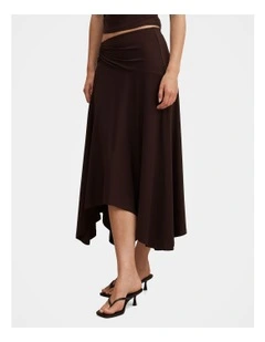 Ariel Godet Hanky Hem Skirt in Brown