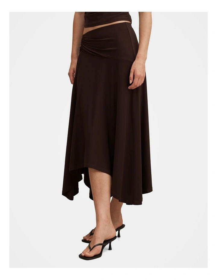 Ariel Godet Hanky Hem Skirt in Brown image 1