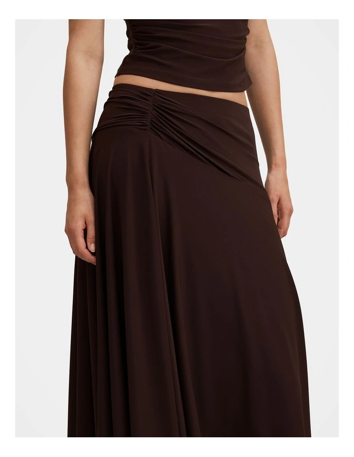 Ariel Godet Hanky Hem Skirt in Brown image 4