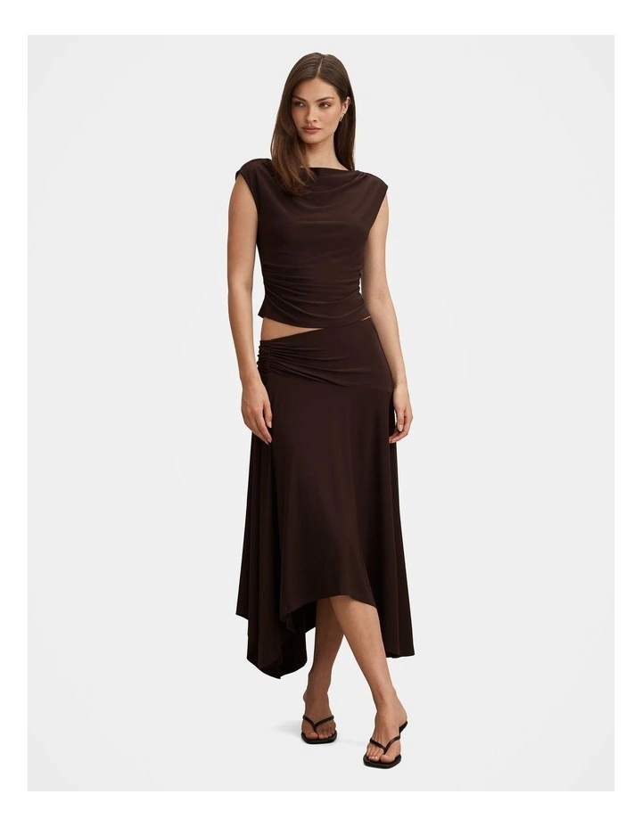 Ariel Godet Hanky Hem Skirt in Brown image 5