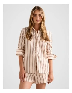 Raven Striped Cotton Shirt in Multi