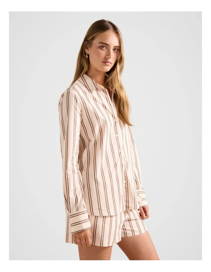 Raven Striped Cotton Shirt in Multi image 3