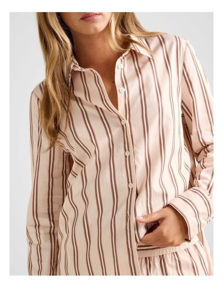 Raven Striped Cotton Shirt in Multi image 4