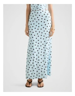 Bowie Jersey Maxi Skirt in Blue