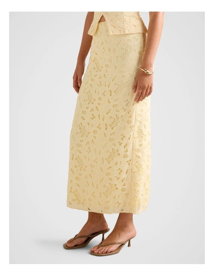 Andie Lace Maxi Skirt in Yellow image 3