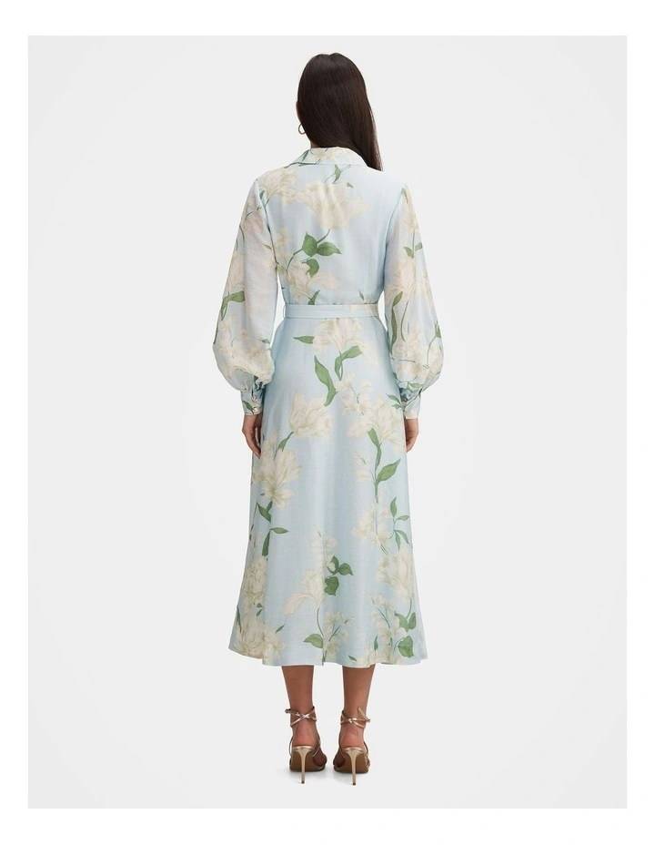 Freya Printed Shirt Dress in Blue image 2