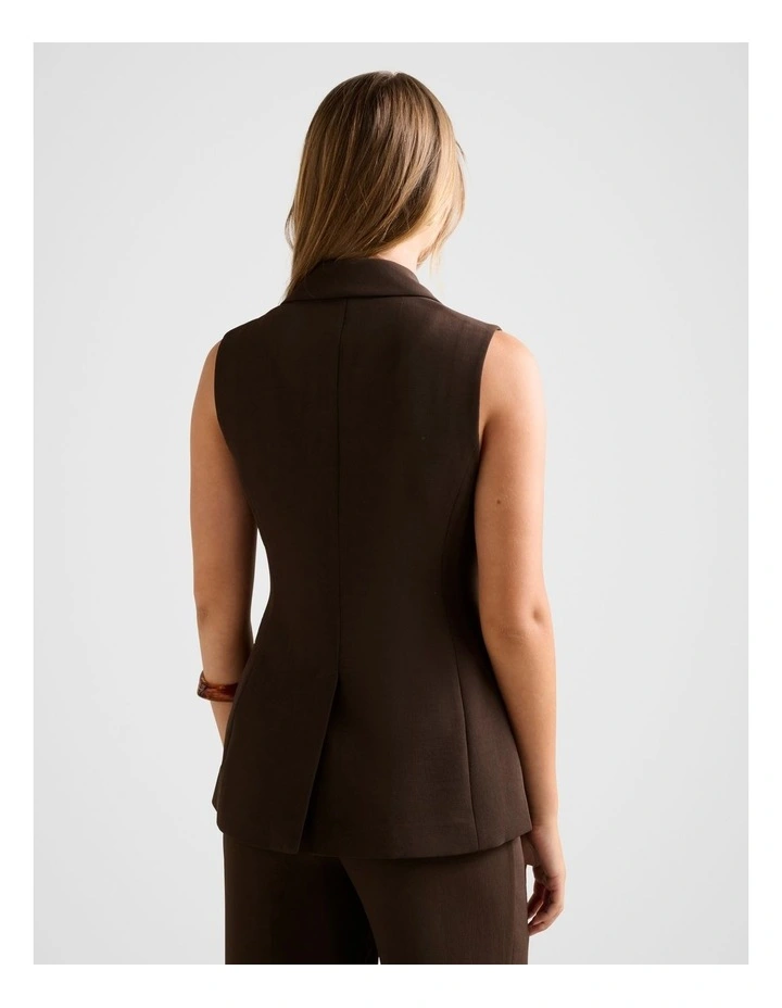 Arden Sleeveless Blazer in Brown image 2
