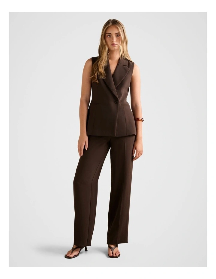 Arden Sleeveless Blazer in Brown image 5