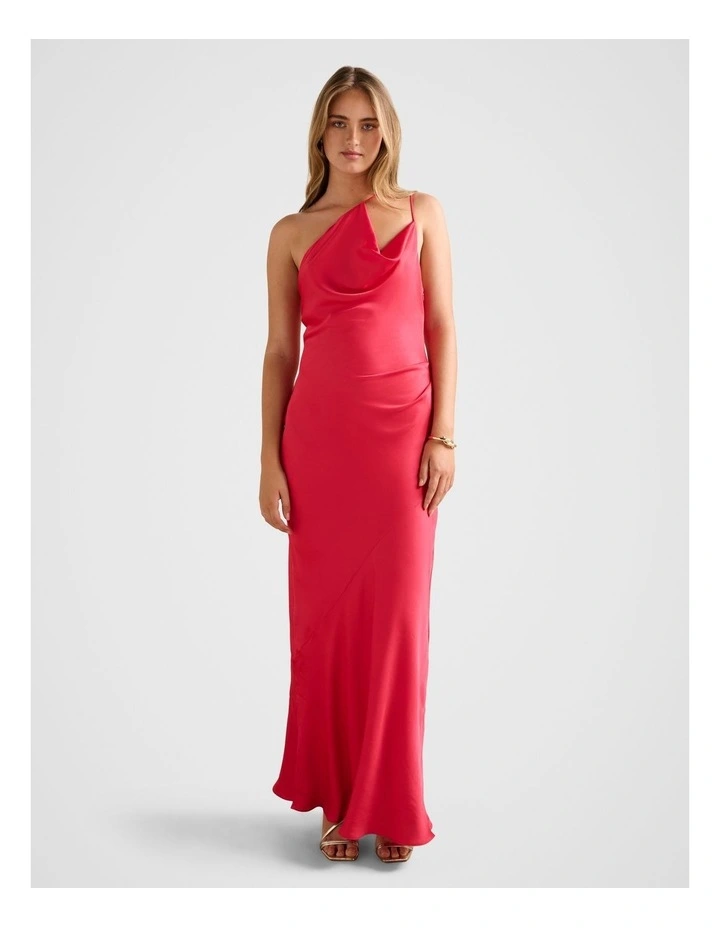 Violetta Cowl Neck Maxi Dress in Red image 1