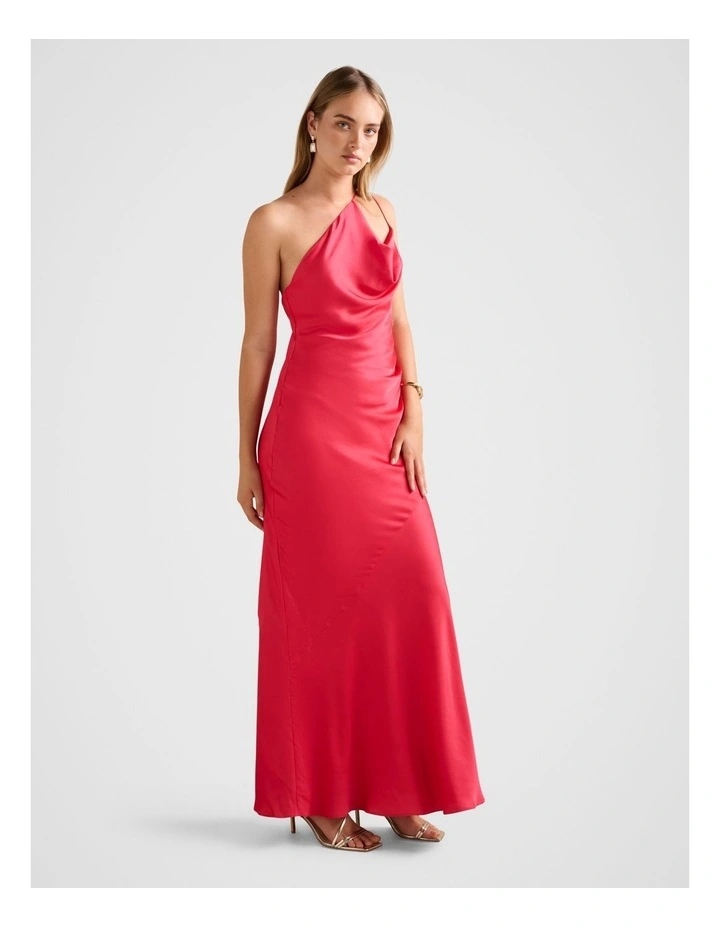 Violetta Cowl Neck Maxi Dress in Red image 3