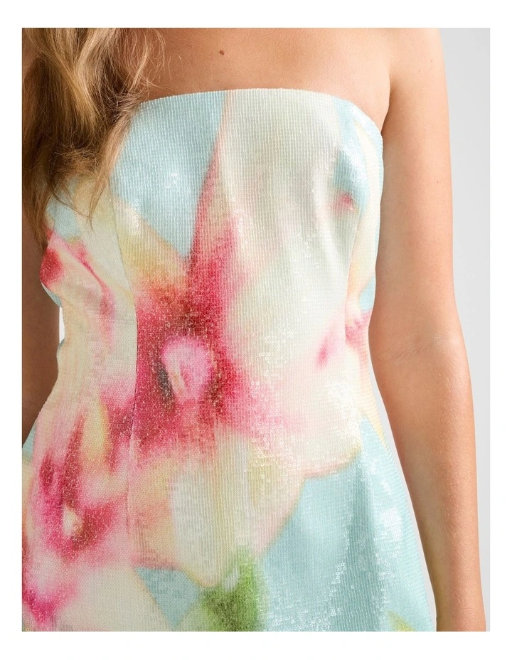 Ria Strapless Sequin Mini Dress in Multi image 4