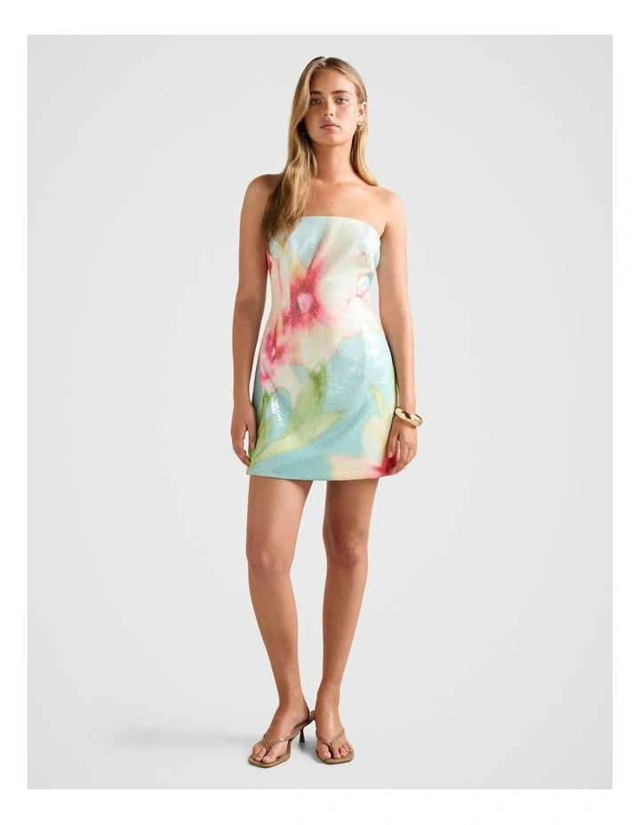 Ria Strapless Sequin Mini Dress in Multi image 5