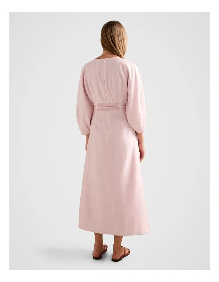 Scarlett Seam Detail Midi Dress in Pink image 2