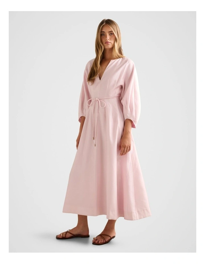 Scarlett Seam Detail Midi Dress in Pink image 3