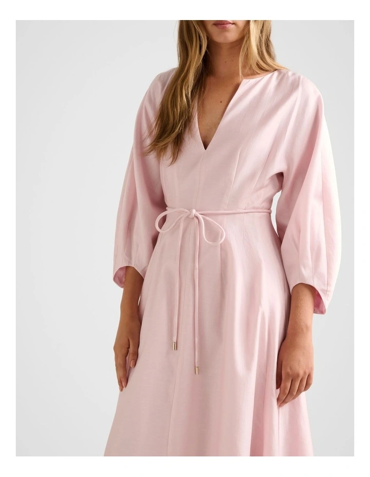 Scarlett Seam Detail Midi Dress in Pink image 4