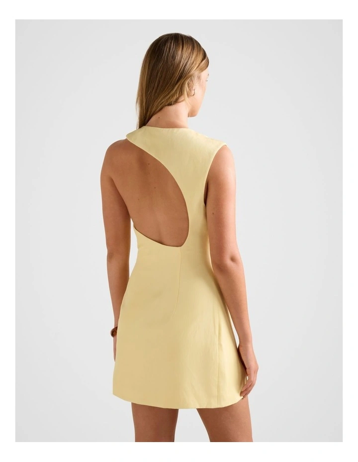 Jayde Asymmetric Mini Dress in Yellow image 2