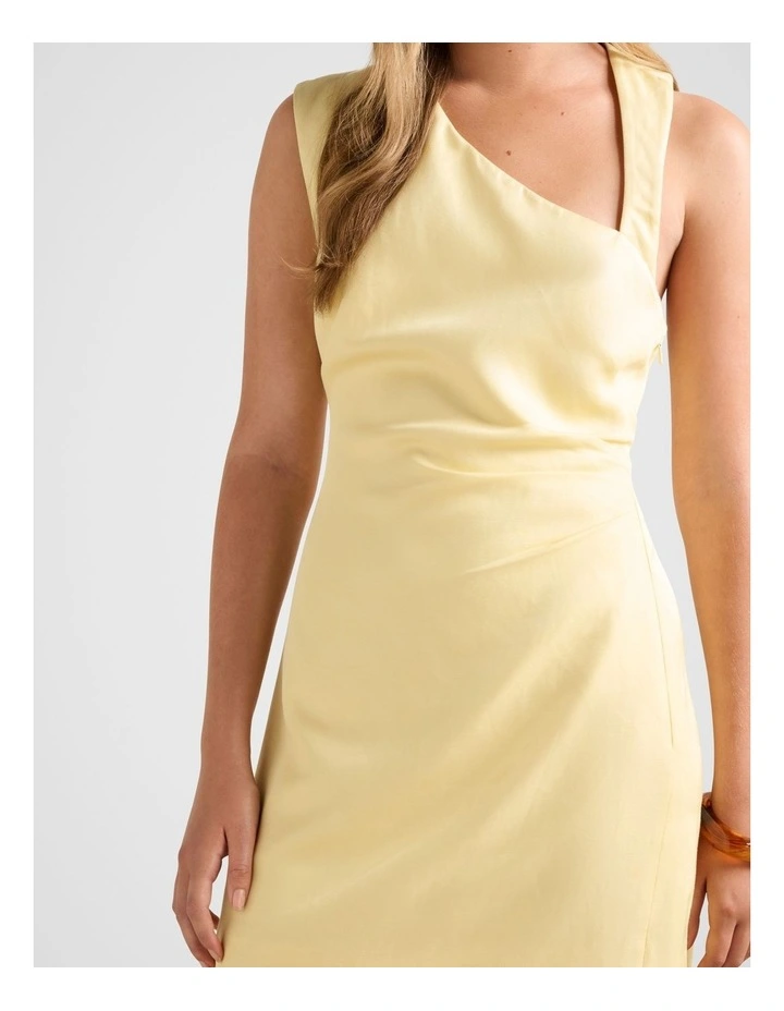 Jayde Asymmetric Mini Dress in Yellow image 4