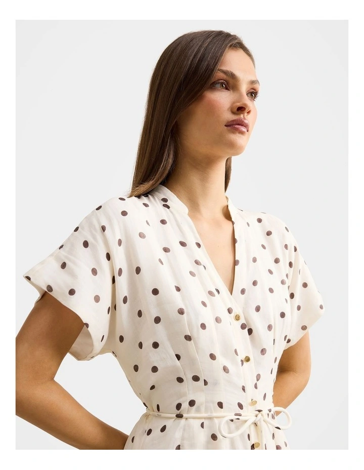 Jemma Shirt Midi Dress in Cream image 4