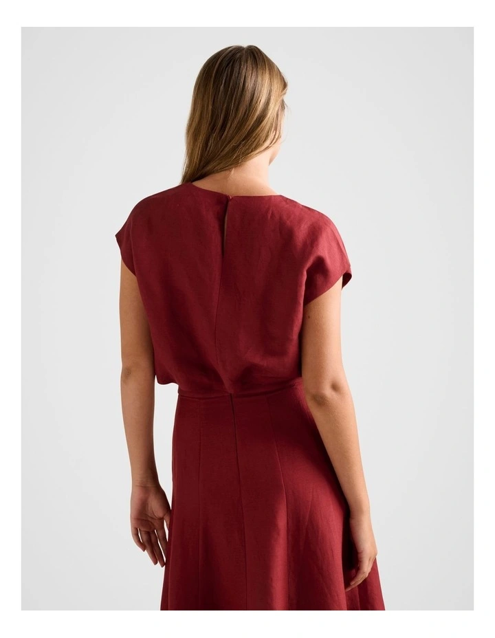 Georgina Bubble Hem Top in Red image 2