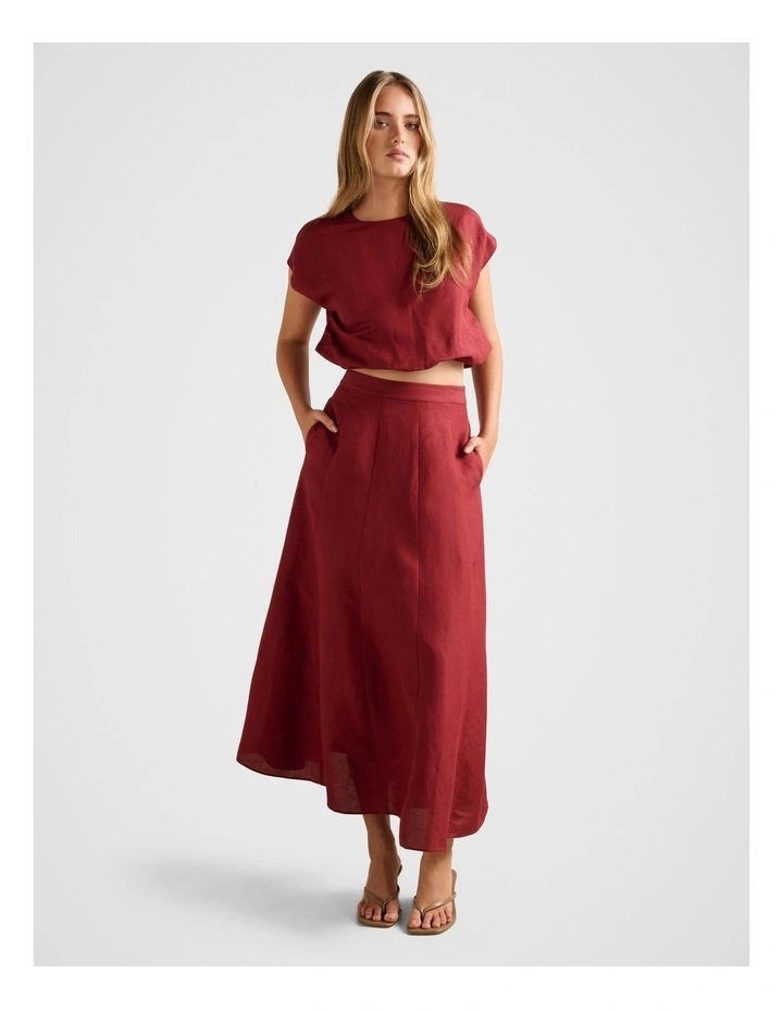 Georgina Bubble Hem Top in Red image 5