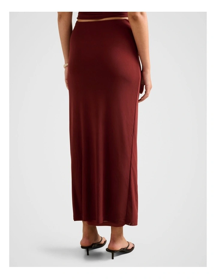 Savannah Ruched Mesh Skirt in Red image 2