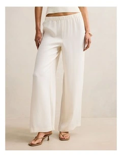 Evelyn Elastic Wide Leg Pants in Cream