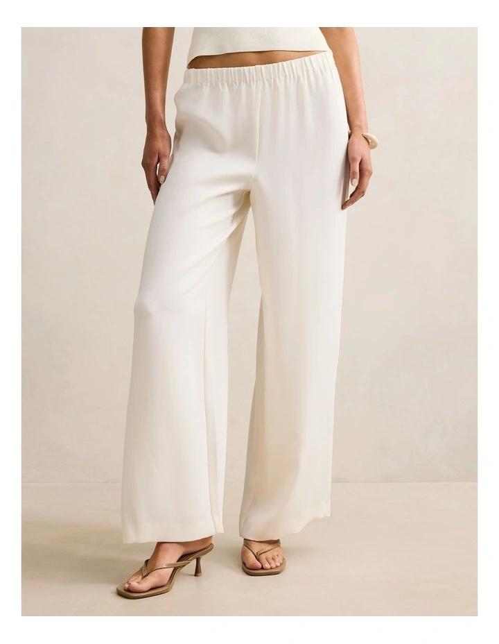 Evelyn Elastic Wide Leg Pants in Cream image 1