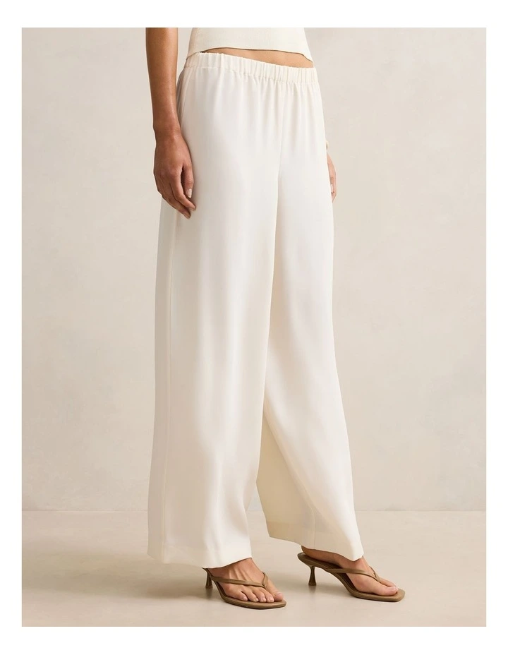 Evelyn Elastic Wide Leg Pants in Cream image 3