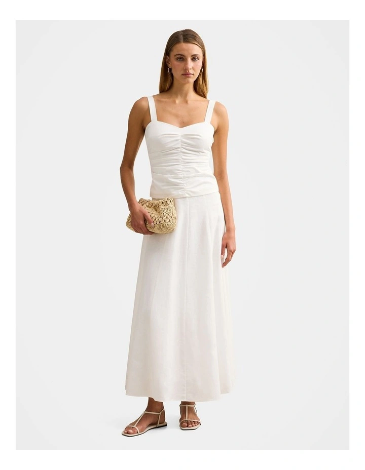 Tess Ruched Front Top in White image 5