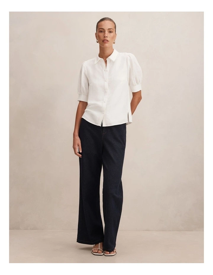 Finley Trim Detail Blouse in White image 5