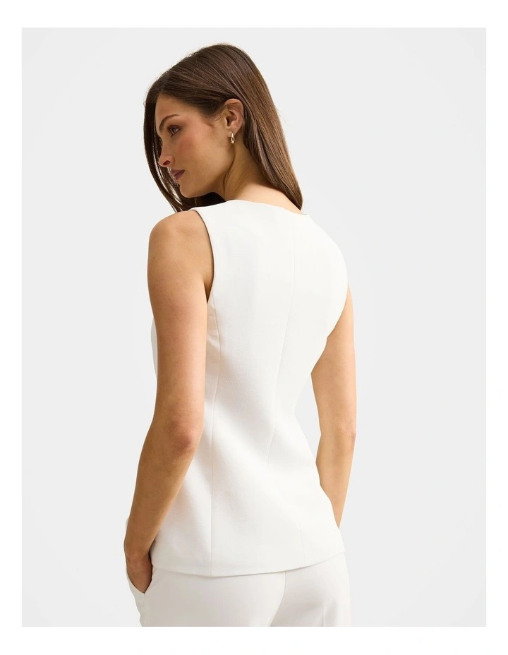 Ayla Contrast Waistcoat in White image 2