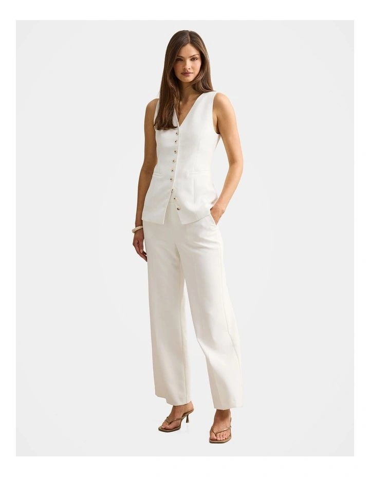 Ayla Contrast Waistcoat in White image 5