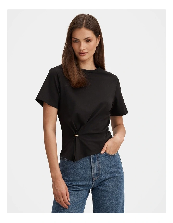 Lani Hardware Detail T-shirt in Black image 1