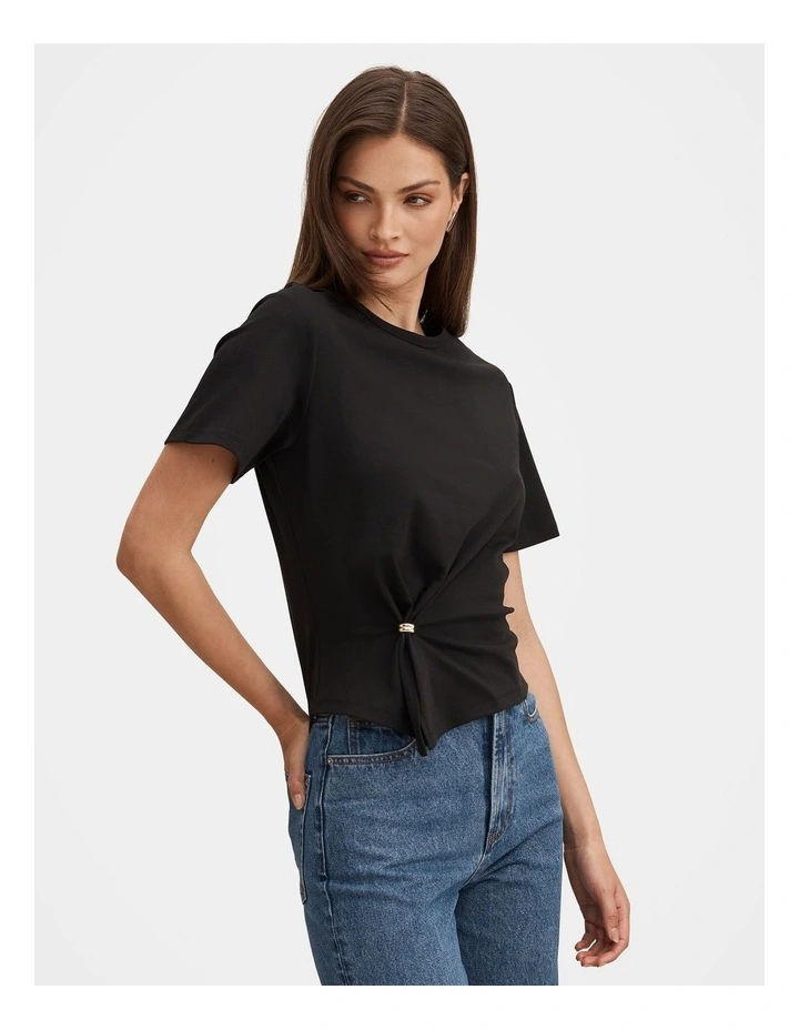 Lani Hardware Detail T-shirt in Black image 3