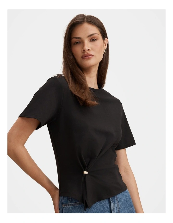 Lani Hardware Detail T-shirt in Black image 4