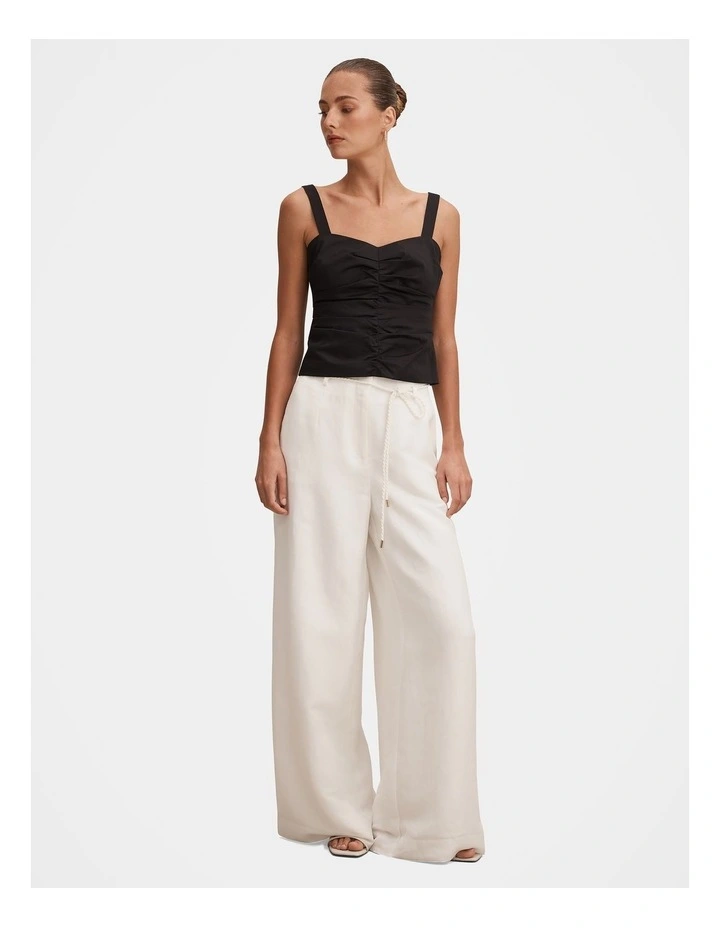 Tess Ruched Front Top in Black image 5