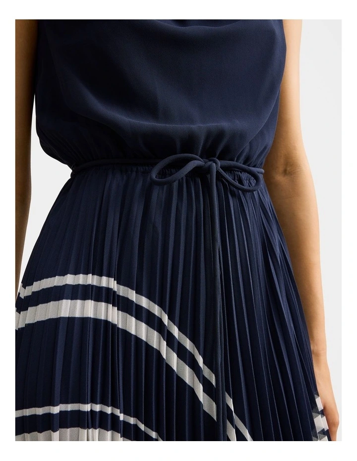 Addie Pleated Skirt Midi Dress in Multi image 4